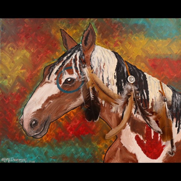 Native American Paint Horse Art Print Oil Painting Western Ranch Cowboy Decor - Picture 10 of 10